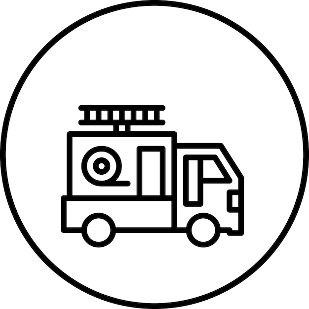 Imagen vectorial del icono del camión de bomberos Puede utilizarse para los Servicios Públicos