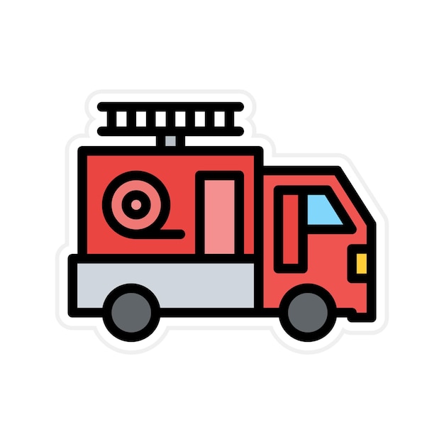 Imagen vectorial del icono del camión de bomberos Puede utilizarse para los Servicios Públicos