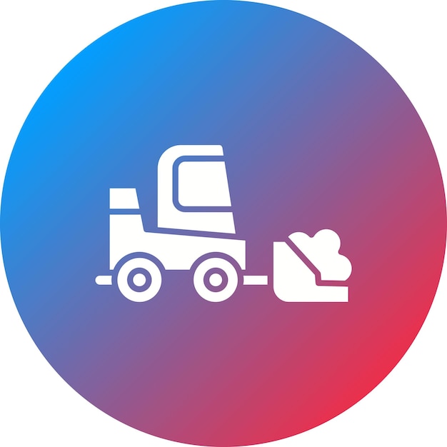 Imagen vectorial del icono del camión del cargador Se puede utilizar para la agricultura y la jardinería