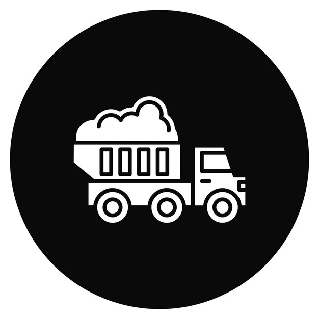 Imagen vectorial del icono del camión de descarga Se puede utilizar para la ingeniería