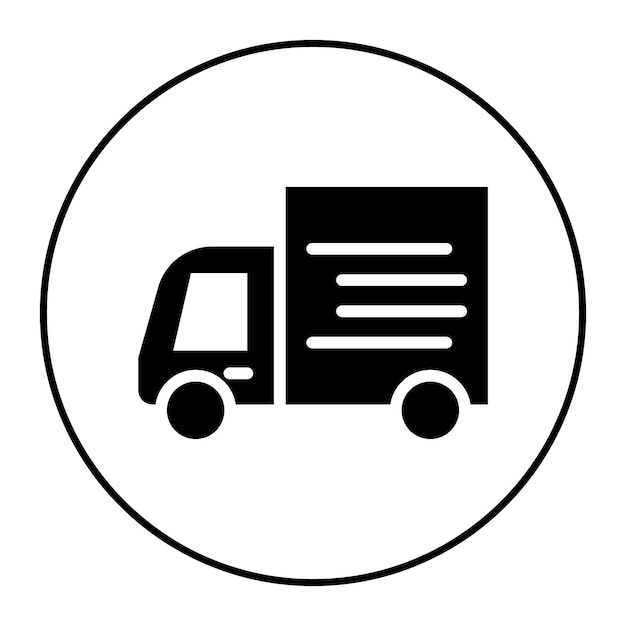 Imagen vectorial del icono del camión de entrega Se puede utilizar para la lavandería