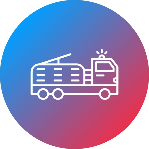 Imagen vectorial del icono del camión de escalera Se puede utilizar para la aviación
