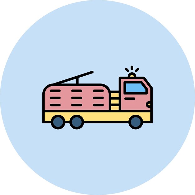 Imagen vectorial del icono del camión de escalera Se puede utilizar para la aviación