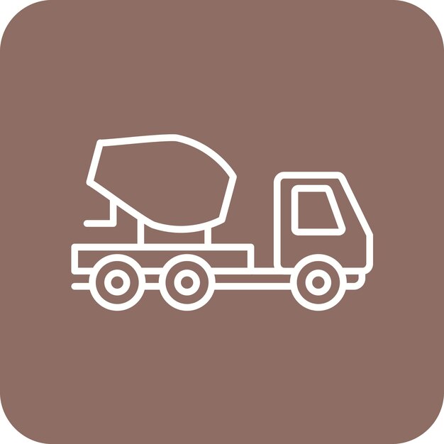 Imagen vectorial del icono del camión mezclador de hormigón Se puede utilizar para el transporte