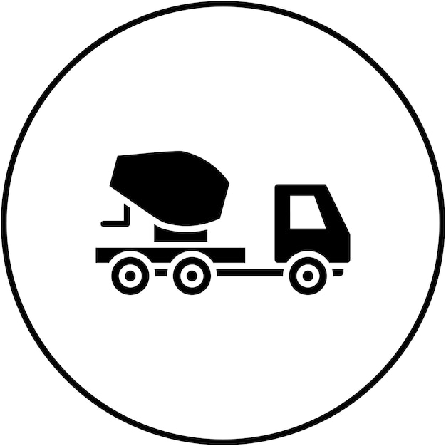 Imagen vectorial del icono del camión mezclador de hormigón Se puede utilizar para el transporte