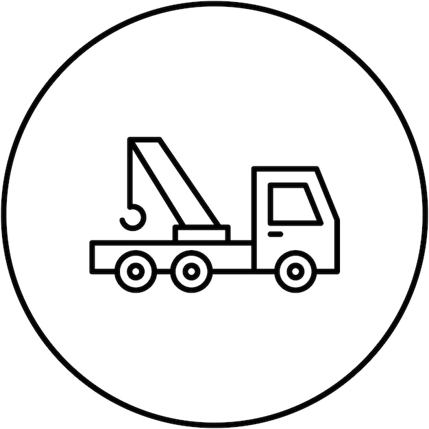 Imagen vectorial del icono del camión de remolque Se puede utilizar para la reparación de automóviles