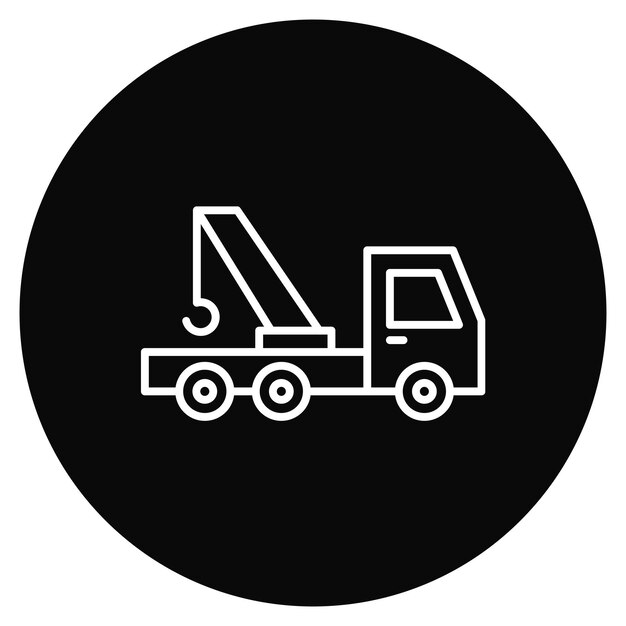 Imagen vectorial del icono del camión de remolque Se puede utilizar para la reparación de automóviles