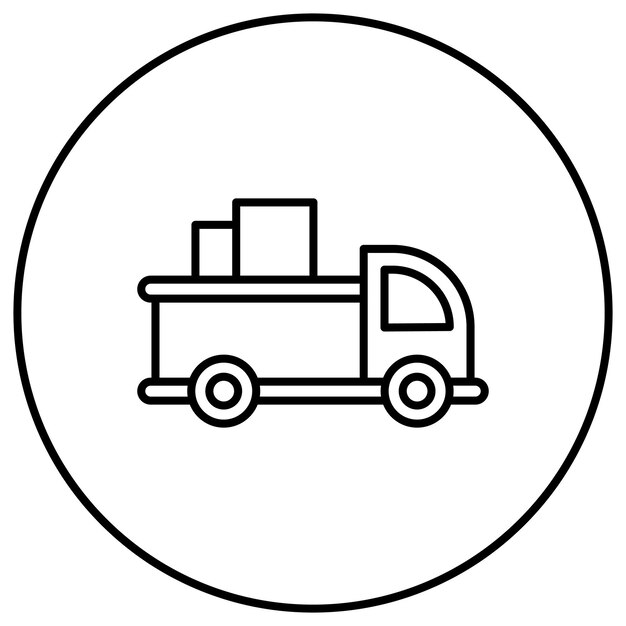 Imagen vectorial del icono de la camioneta puede usarse para el mercado callejero