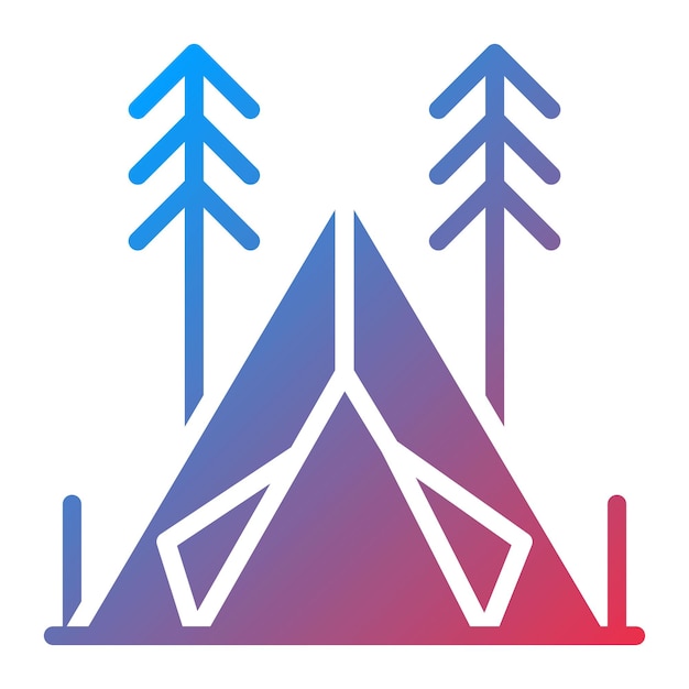Imagen vectorial del icono del campamento Se puede usar para Aventura