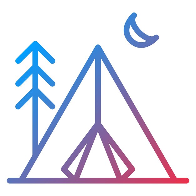 Imagen vectorial del icono del campamento Se puede usar para Beach Resort
