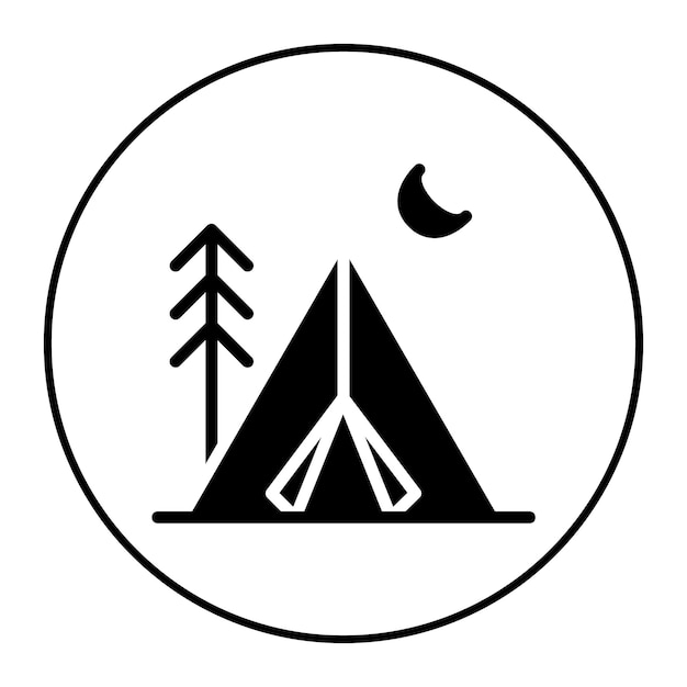 Imagen vectorial del icono del campamento Se puede usar para Beach Resort