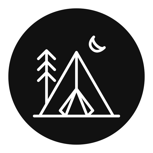 Imagen vectorial del icono del campamento Se puede usar para Beach Resort