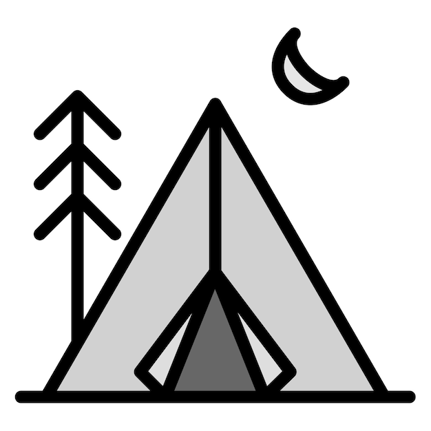 Imagen vectorial del icono del campamento Se puede usar para Beach Resort