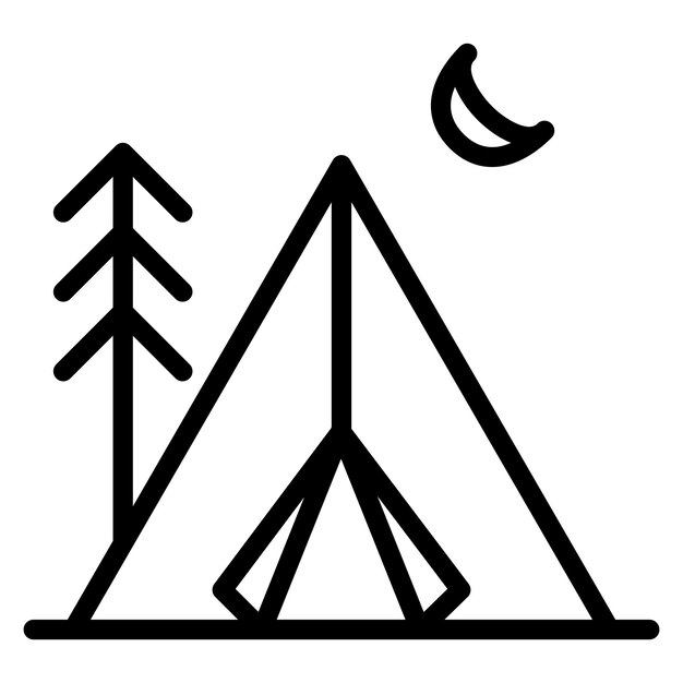 Imagen vectorial del icono del campamento Se puede usar para Beach Resort