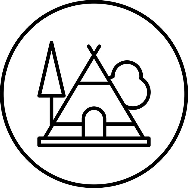 Imagen vectorial del icono del campamento Se puede utilizar para el trekking