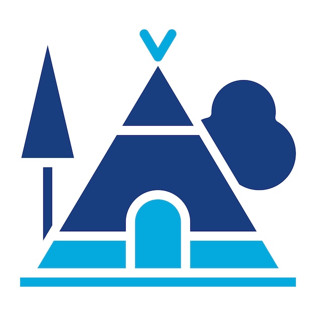Imagen vectorial del icono del campamento Se puede utilizar para el trekking
