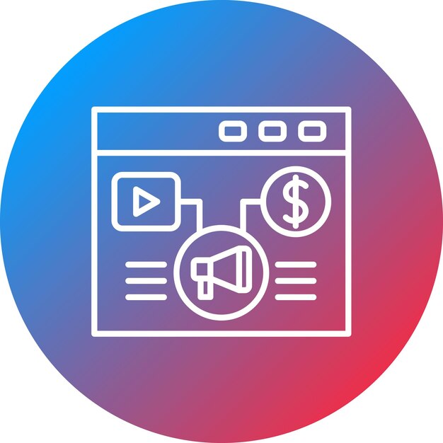 Imagen vectorial del icono de la campaña de marketing Se puede utilizar para SEO y SEM