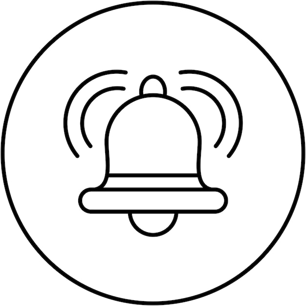 Imagen vectorial del icono de la campana Se puede usar para la hora y la fecha