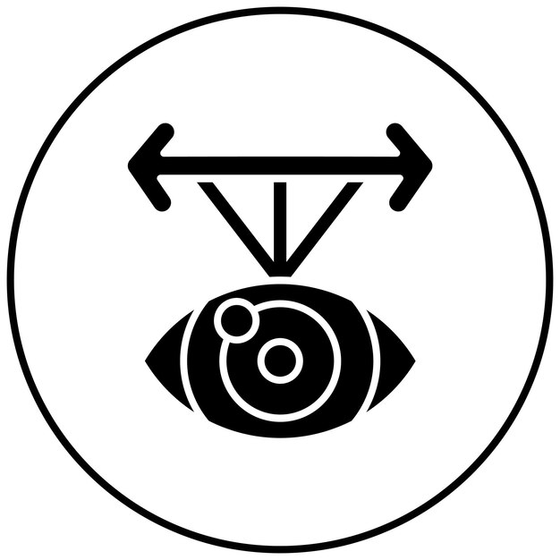 Imagen vectorial de icono de campo visual Puede utilizarse para el optometrista
