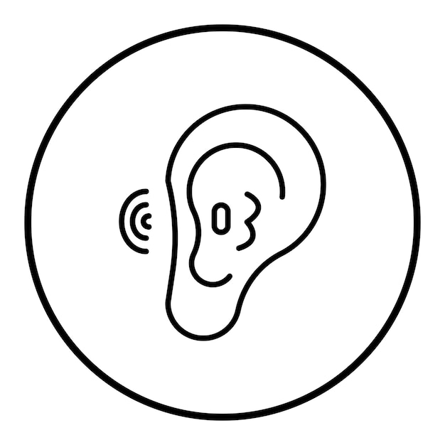 Imagen vectorial del icono del canal del oído Se puede utilizar para la anatomía humana