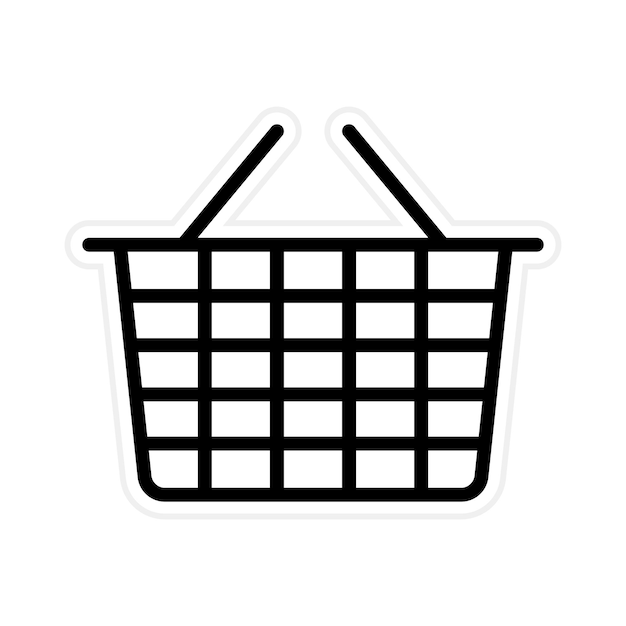 Imagen vectorial del icono de la canasta de compras Se puede utilizar para el comercio electrónico de juegos