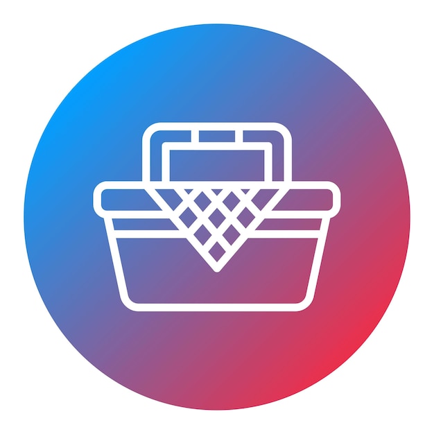 Imagen vectorial del icono de la canasta de picnic Se puede usar para diversión al aire libre