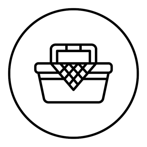 Imagen vectorial del icono de la canasta de picnic Se puede usar para diversión al aire libre