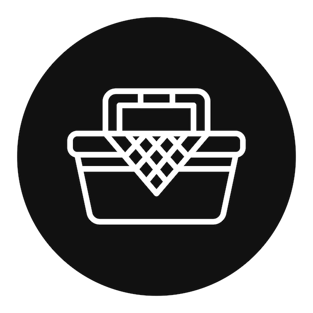 Imagen vectorial del icono de la canasta de picnic Se puede usar para diversión al aire libre
