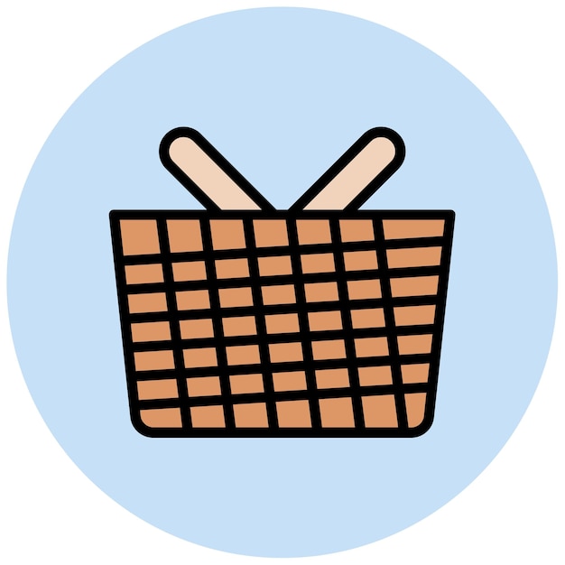 Imagen vectorial del icono de la canasta Se puede usar para el Carnaval