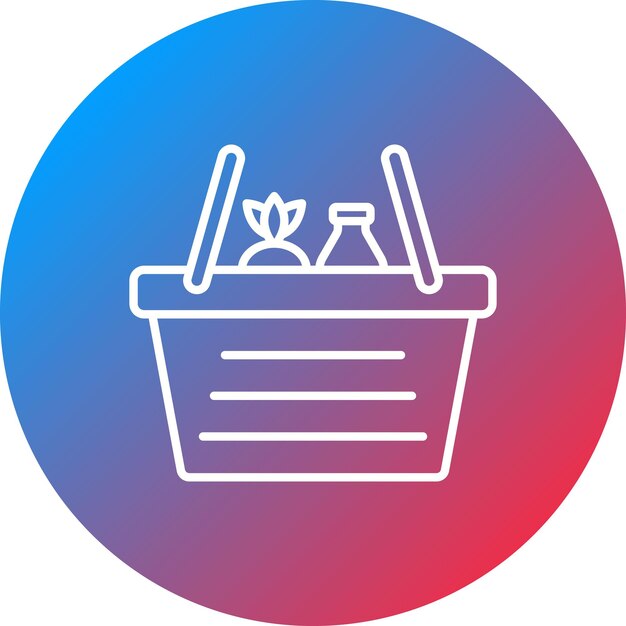 Imagen vectorial del icono de la canasta Se puede utilizar para el mercado callejero