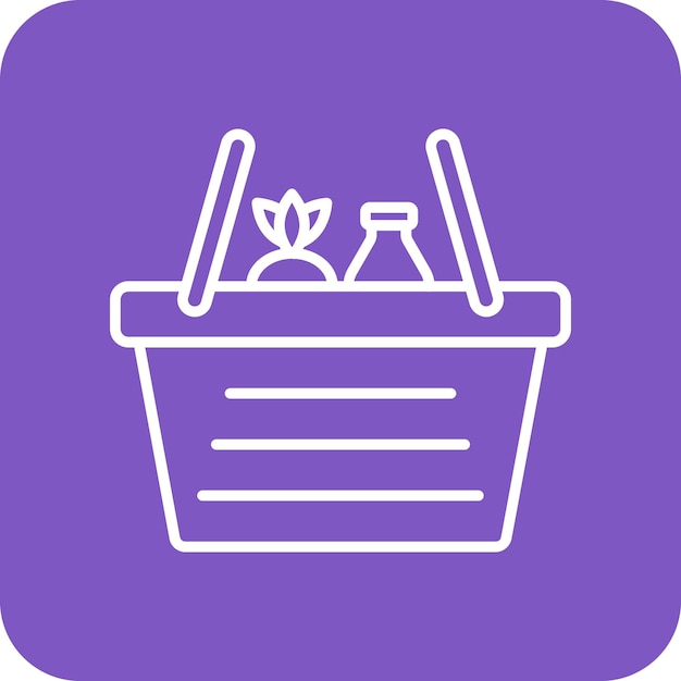 Imagen vectorial del icono de la canasta Se puede utilizar para el mercado callejero