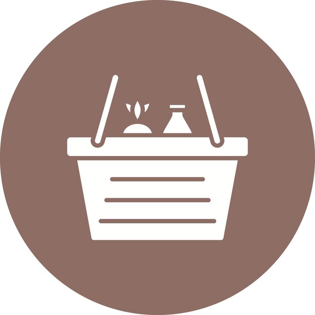 Imagen vectorial del icono de la canasta Se puede utilizar para el mercado callejero