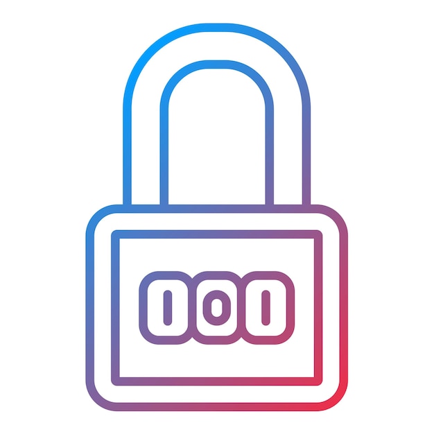 Imagen vectorial del icono del candado de número Se puede utilizar para protección y seguridad