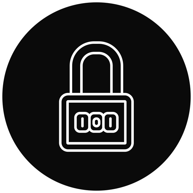 Imagen vectorial del icono del candado de número Se puede utilizar para protección y seguridad