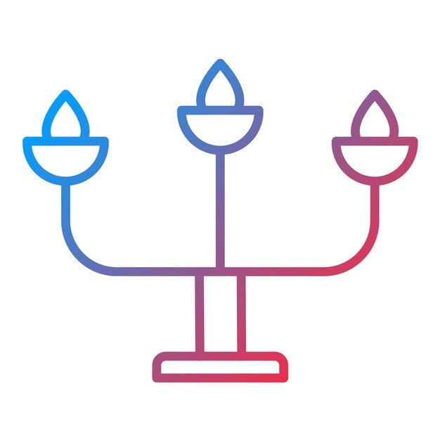 Imagen vectorial del icono del candelabro Se puede usar para Invierno