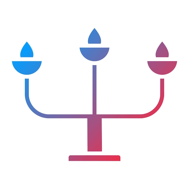 Imagen vectorial del icono del candelabro Se puede usar para Invierno