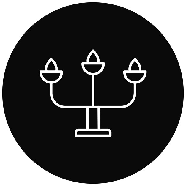 Imagen vectorial del icono del candelabro Se puede usar para Invierno