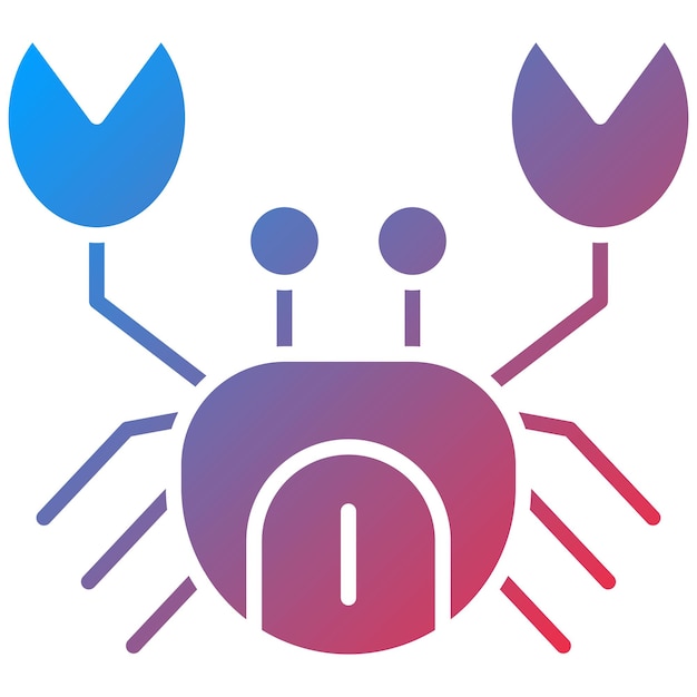 Imagen vectorial del icono del cangrejo Se puede utilizar para Coastline