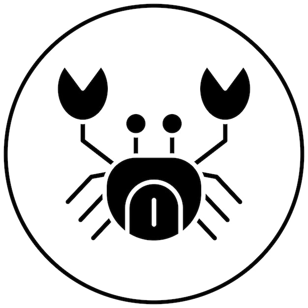 Imagen vectorial del icono del cangrejo Se puede utilizar para Coastline