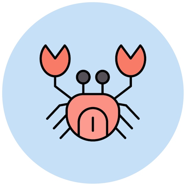 Imagen vectorial del icono del cangrejo Se puede utilizar para Coastline