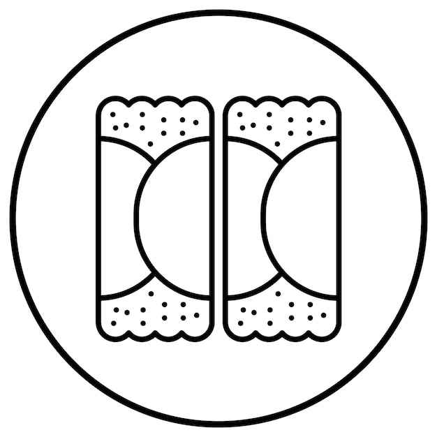 La imagen vectorial del icono de Cannoli se puede utilizar para la panadería