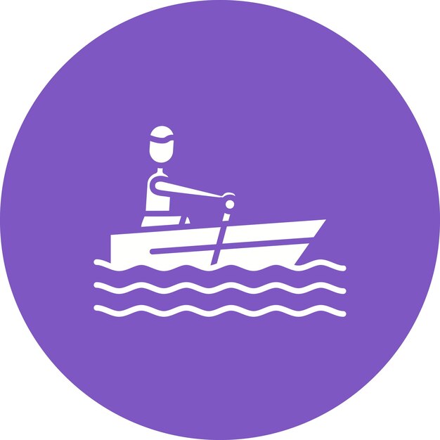 Imagen vectorial de icono de canoa Se puede usar para deportes acuáticos