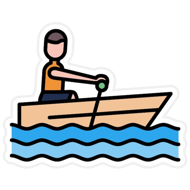 Imagen vectorial de icono de canoa Se puede usar para deportes acuáticos