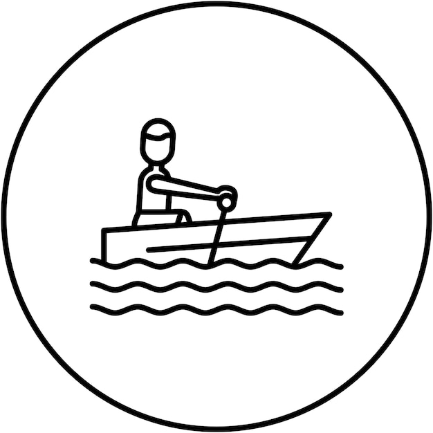 Imagen vectorial de icono de canoa Se puede usar para deportes acuáticos