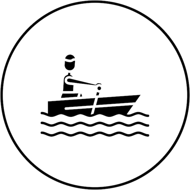 Imagen vectorial de icono de canoa Se puede usar para deportes acuáticos