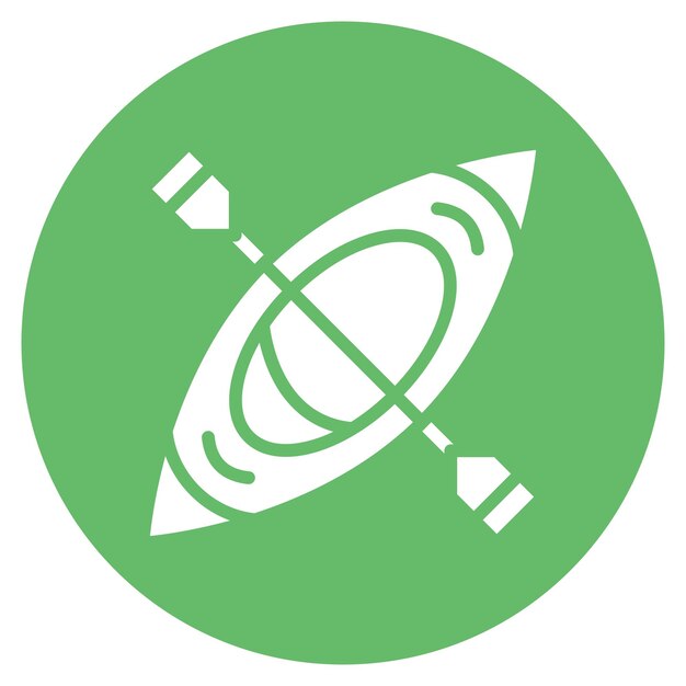 Imagen vectorial del icono de la canoa Se puede usar para diversión al aire libre