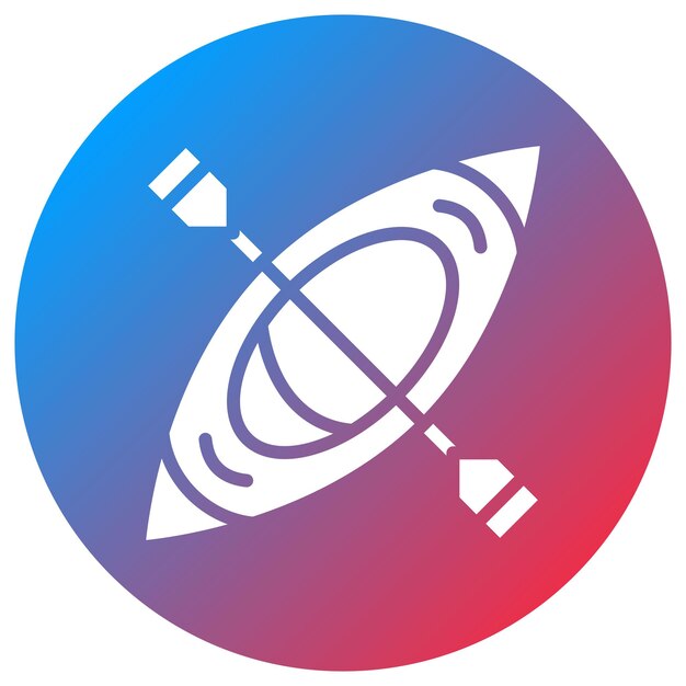 Imagen vectorial del icono de la canoa Se puede usar para diversión al aire libre