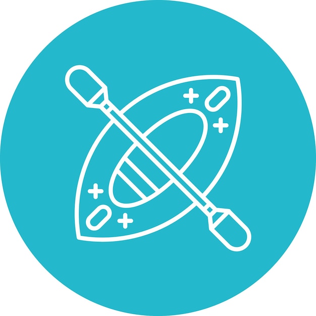 Imagen vectorial del icono de la canoa Se puede usar para los Juegos Olímpicos
