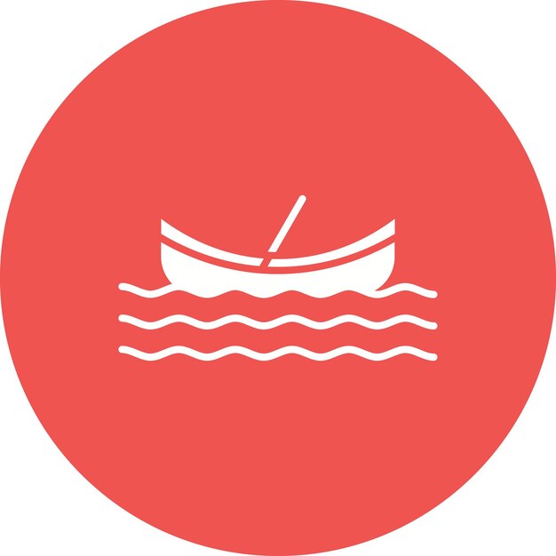 Imagen vectorial de icono de canoa Se puede usar para el parque temático