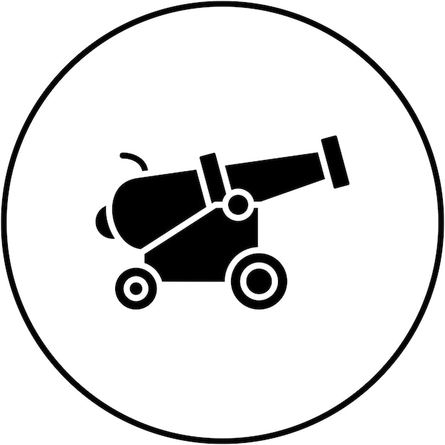 La imagen vectorial del icono del cañón se puede utilizar para Medieval